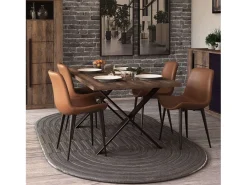 Mesa Comedor Fija Mónaco Roble Saloon Negro 180x90 cm