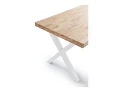 Mesa comedor fija X-Loft roble Nordish/blanco 76x80x140 cm Adec