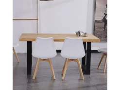 Mesa comedor Lis roble nordish/negro industrial 160x100x75 cm