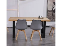 Mesa comedor Lis roble nordish/negro industrial 160x100x75 cm