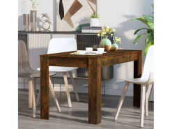 Mesa comedor madera contrachapada roble ahumado 140x74,5x76 cm