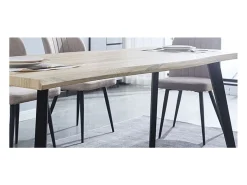 Mesa Comedor Madera Estilo Industrial, Patas metálicas Negras, Mesa Rectangular, Gran Calidad, Medidas 180 cm (Largo) x 90 cm (Ancho) 76 cm (Alto)