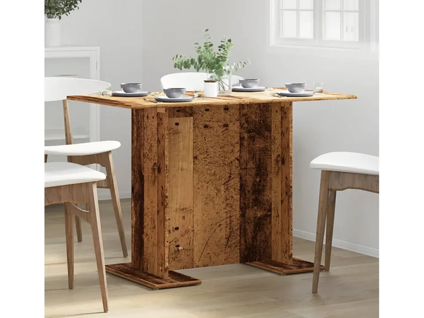 Mesa comedor madera ingeniería madera envejecida 110x60x75 cm