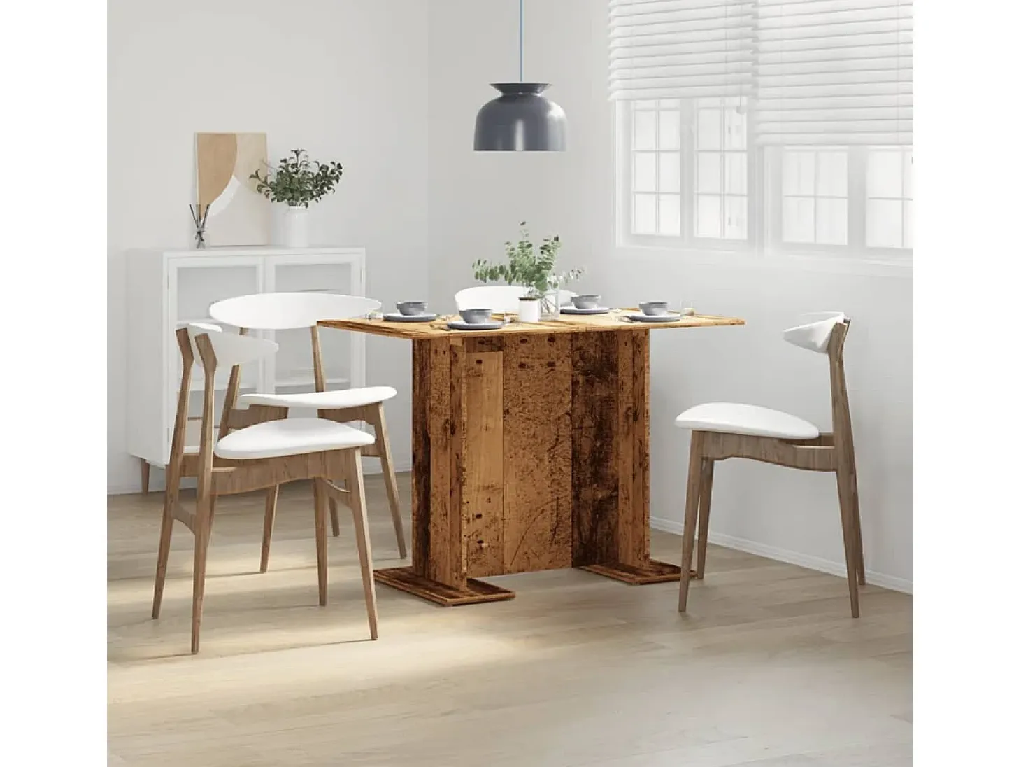 Mesa comedor madera ingeniería madera envejecida 110x60x75 cm