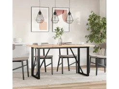 Mesa comedor marco O madera maciza pino y hierro 160x80x75,5 cm ES142670