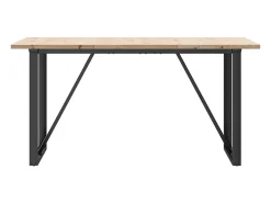 Mesa comedor marco O madera maciza pino y hierro 160x80x75,5 cm ES142670