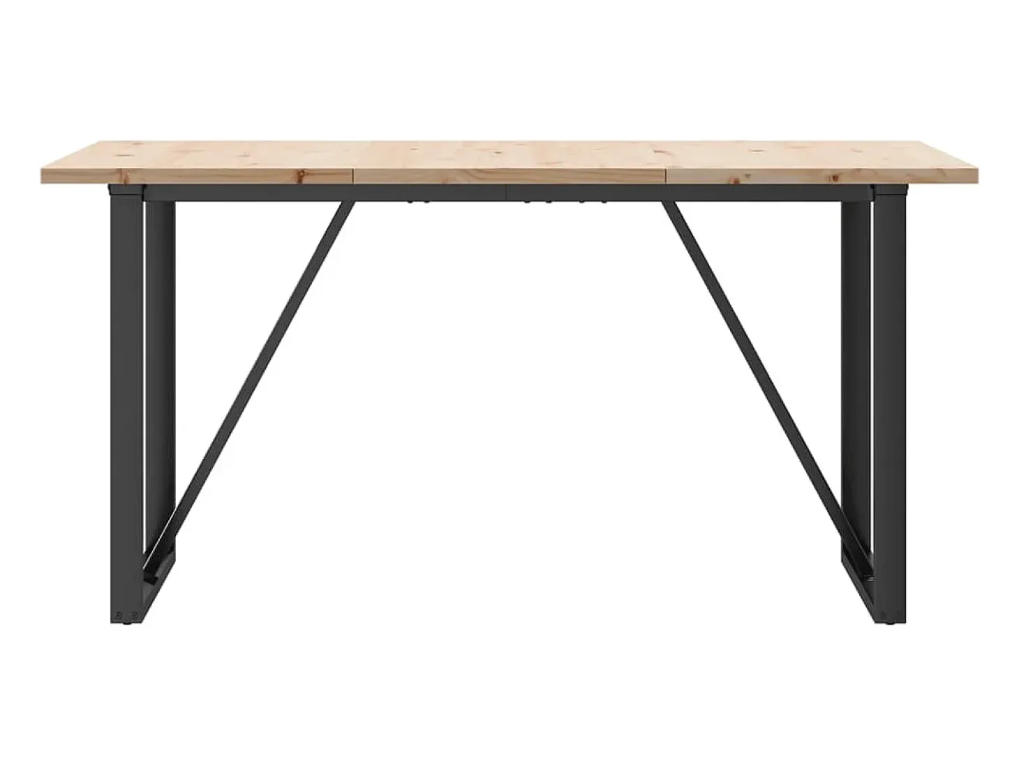 Mesa comedor marco O madera maciza pino y hierro 160x80x75,5 cm ES142670