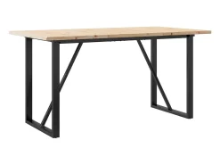 Mesa comedor marco O madera maciza pino y hierro 160x80x75,5 cm ES142670