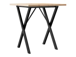 Mesa comedor marco X madera maciza pino y hierro 70x70x75,5 cm ES500986