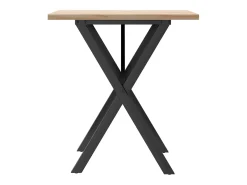 Mesa comedor marco X madera maciza pino y hierro 70x70x75,5 cm ES500986