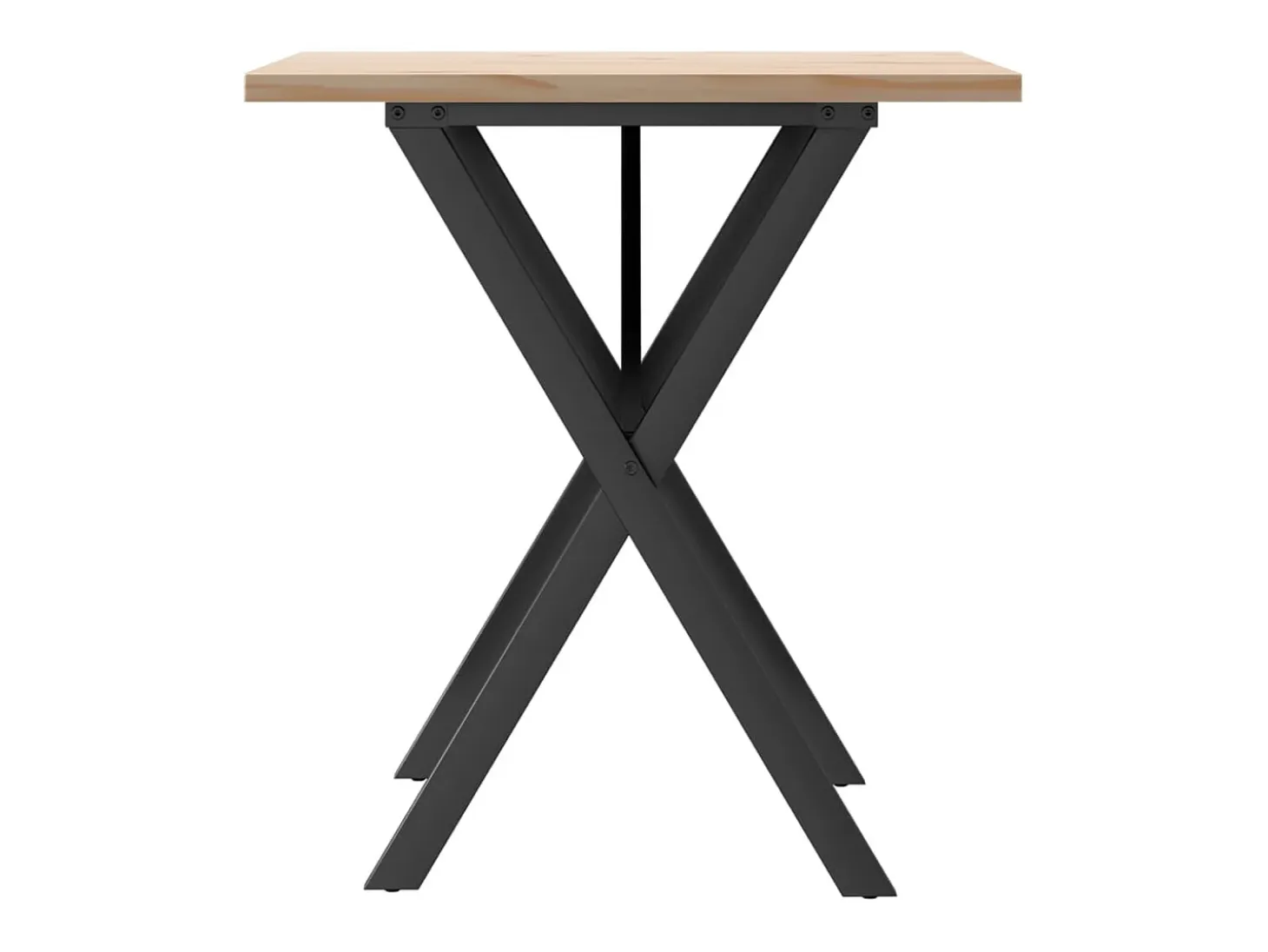 Mesa comedor marco X madera maciza pino y hierro 70x70x75,5 cm ES500986