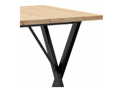 Mesa comedor marco X madera maciza pino y hierro 70x70x75,5 cm