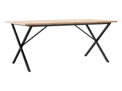 Mesa comedor marco X madera maciza pino y hierro 180x90x75,5 cm ES151914