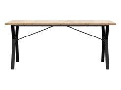 Mesa comedor marco Y madera maciza pino y hierro 180x90x75,5 cm ES604060