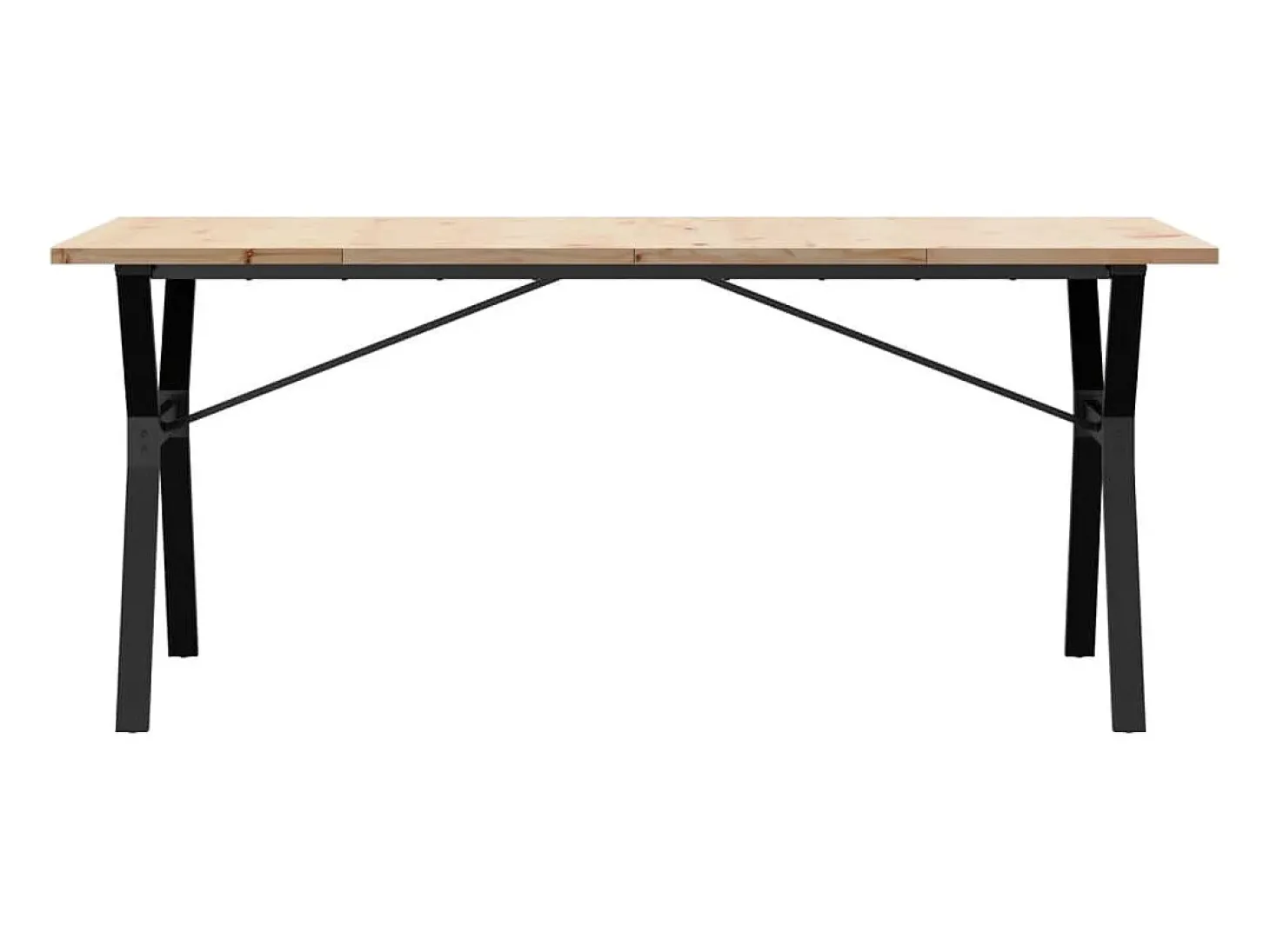 Mesa comedor marco Y madera maciza pino y hierro 180x90x75,5 cm ES604060