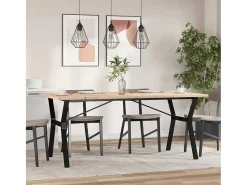 Mesa comedor marco Y madera maciza pino y hierro 180x90x75,5 cm ES604060