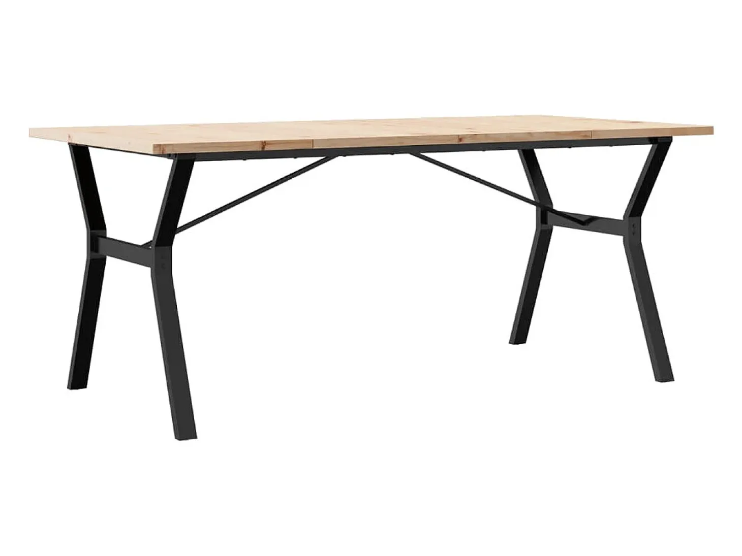 Mesa comedor marco Y madera maciza pino y hierro 180x90x75,5 cm ES604060