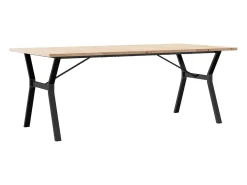 Mesa comedor marco Y madera maciza pino y hierro 200x100x75,5cm