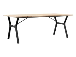 Mesa comedor marco Y madera maciza pino y hierro 200x100x75,5cm