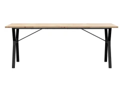 Mesa comedor marco Y madera maciza pino y hierro 200x100x75,5cm