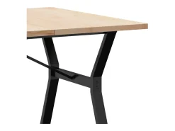 Mesa comedor marco Y madera maciza pino y hierro 200x100x75,5cm