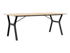 Mesa comedor marco Y madera maciza pino y hierro 200x100x75 cm