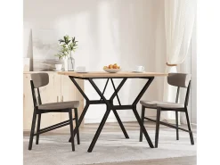 Mesa comedor marco Y madera maciza pino y hierro 90x90x75,5 cm ES147802