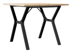 Mesa comedor marco Y madera maciza pino y hierro 90x90x75,5 cm ES147802
