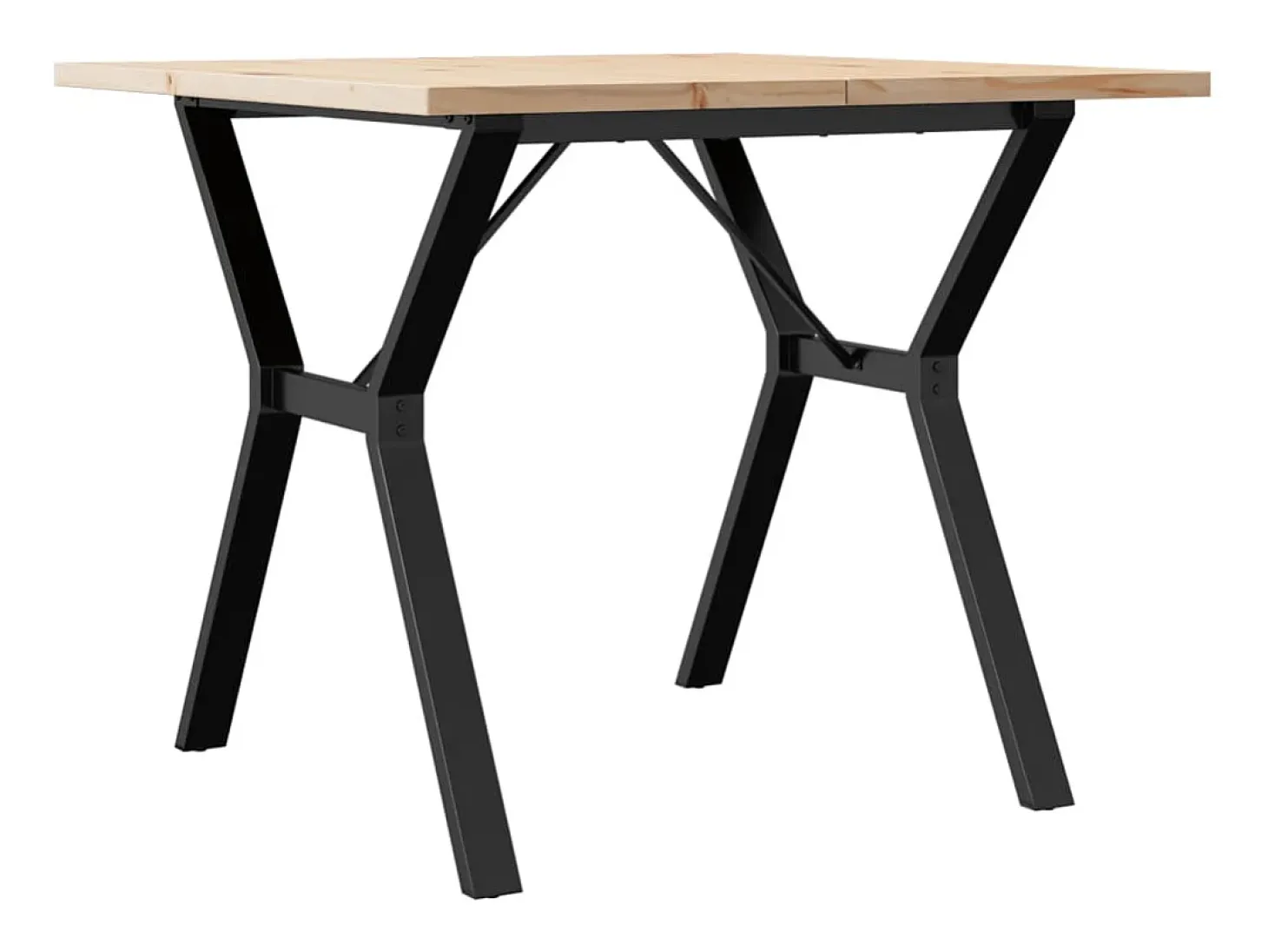 Mesa comedor marco Y madera maciza pino y hierro 90x90x75,5 cm ES147802