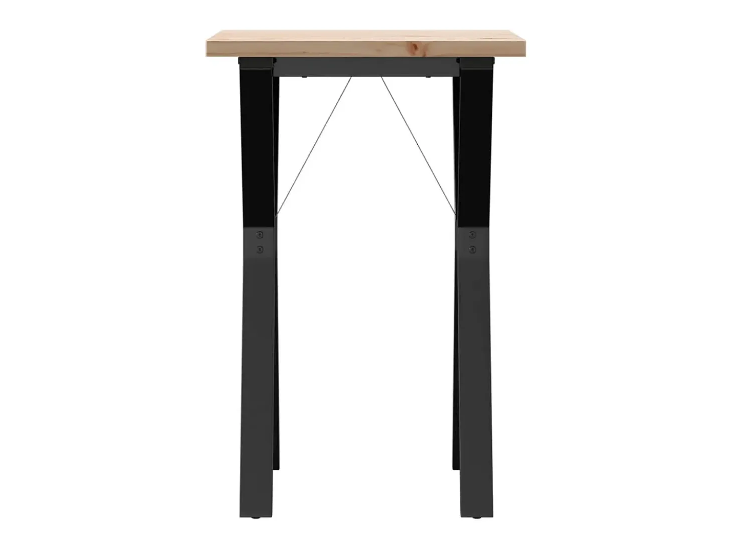 Mesa comedor marco Y madera maciza pino y hierro 50x50x75,5 cm ES884402
