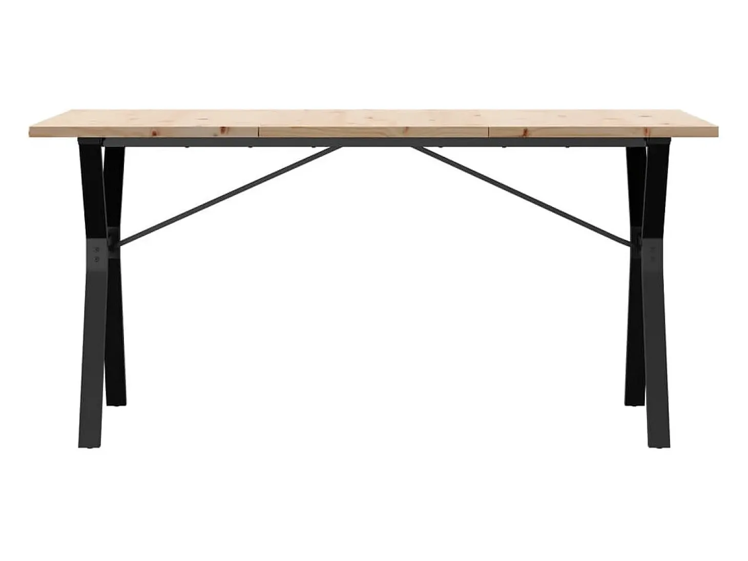 Mesa comedor marco Y madera maciza pino y hierro 160x80x75,5 cm ES780134