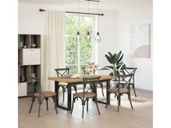 Mesa comedor NOAIN patas forma U madera maciza pino 160x90x75cm