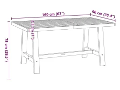 Mesa comedor NOAIN patas forma A madera maciza pino 160x90x75cm