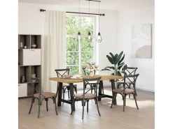 Mesa comedor NOAIN patas forma A madera maciza pino 180x90x75cm