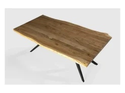 Mesa comedor rectangular Leonor en acabado acacia/negro, 76cm(alto) 200cm(ancho) 100cm(lar