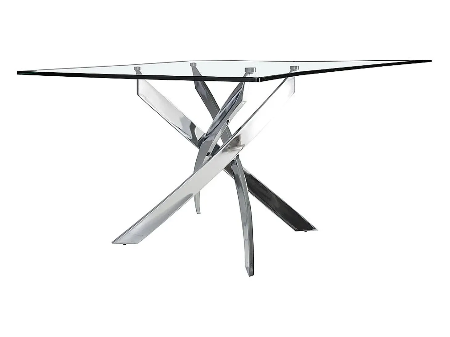 Mesa comedor rectangular cristal templado y acero cromado 1061-160x95 ANGEL CERDA