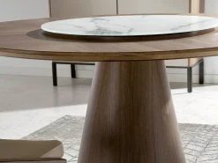 Mesa comedor redonda giratoria nogal 1016 ANGEL CERDA