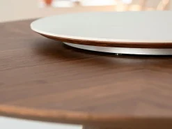 Mesa comedor redonda giratoria nogal 1016 ANGEL CERDA