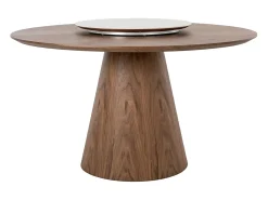 Mesa comedor redonda giratoria nogal 1016 ANGEL CERDA