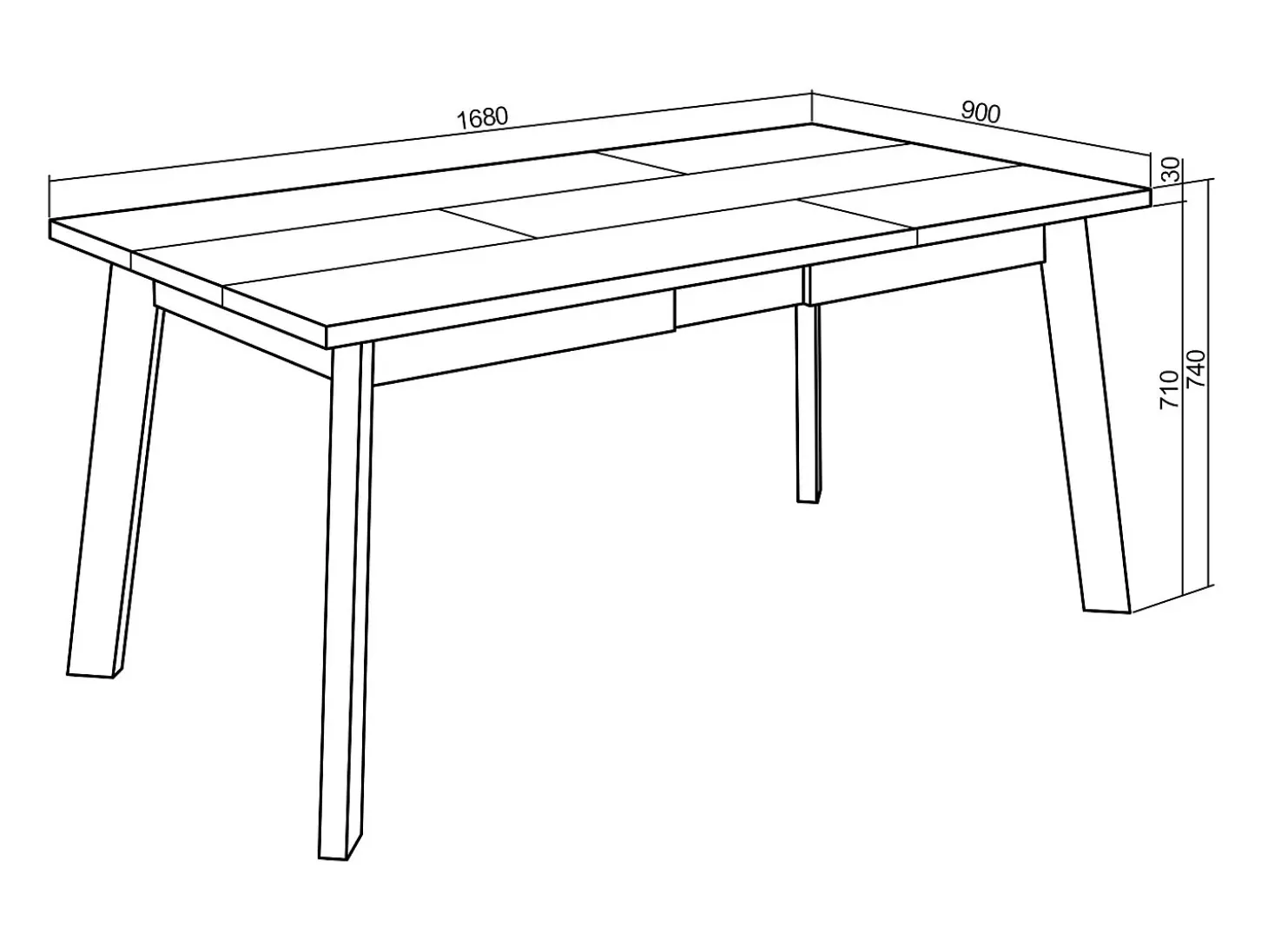 Mesa Comedor, 170x90x75cm, Para 8 Comensales, Patas de madera, Negro