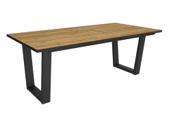 Mesa Comedor, 194x90x74cm, Para 10 Comensales, Muebles Comedor, Roble y negro