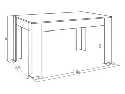 Mesa Comedor, 140x90x76cm, Para 6 comensales, Muebles Comedor, Roble y blanco