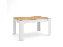 Mesa Comedor, 140x90x76cm, Para 6 comensales, Muebles Comedor, Roble y blanco