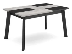 Mesa Comedor, 140x90x75cm, Para 6 comensales, Patas de madera, Cemento