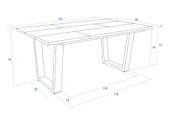 Mesa Comedor, 167x90x74cm, Para 8 Comensales, Muebles Comedor, Roble