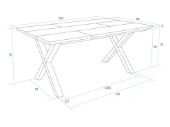 Mesa Comedor, 167x90x74cm, Para 8 Comensales, Muebles Comedor, Roble