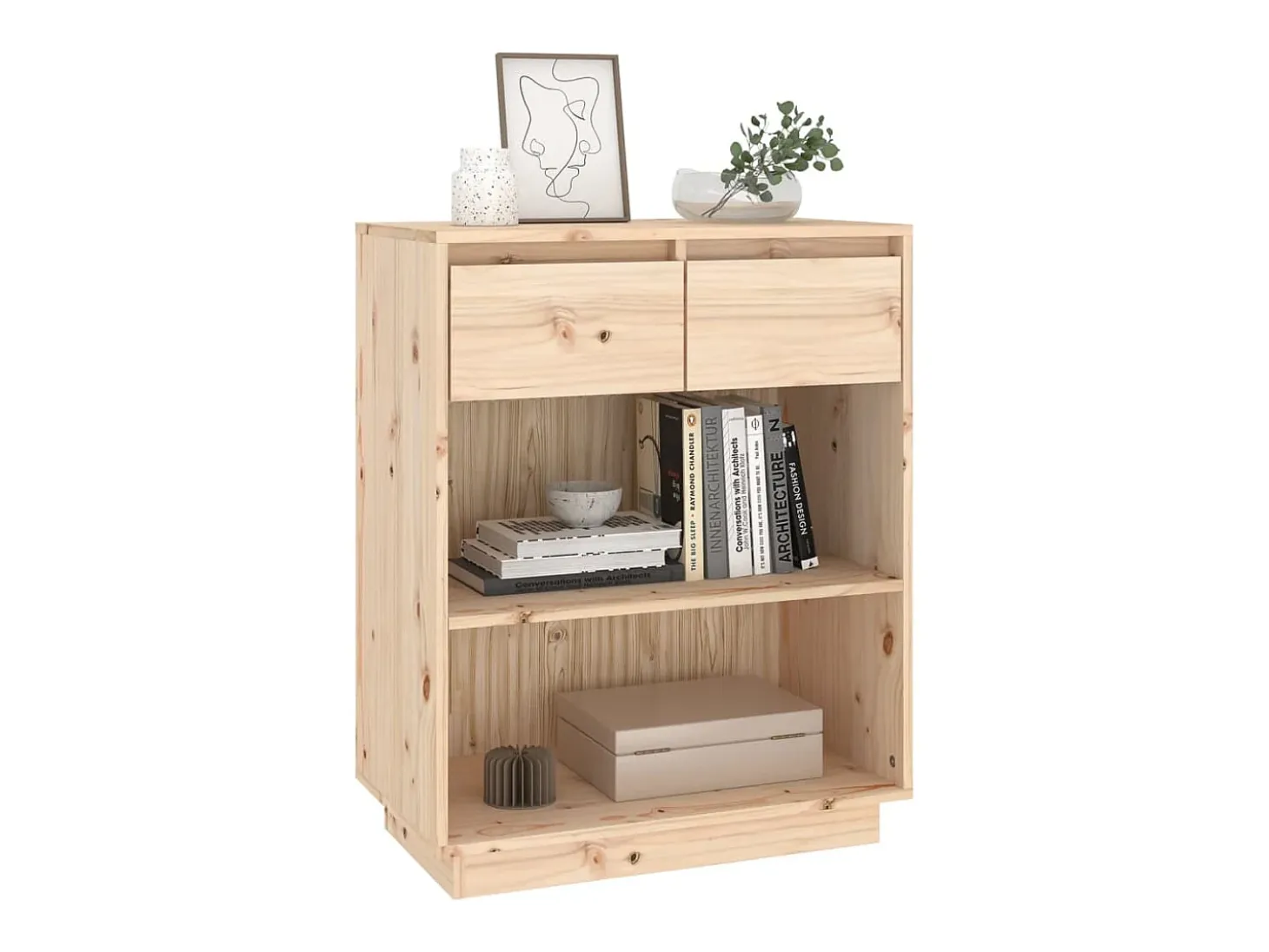 Mesa consola de madera maciza de pino 60x34x75 cm