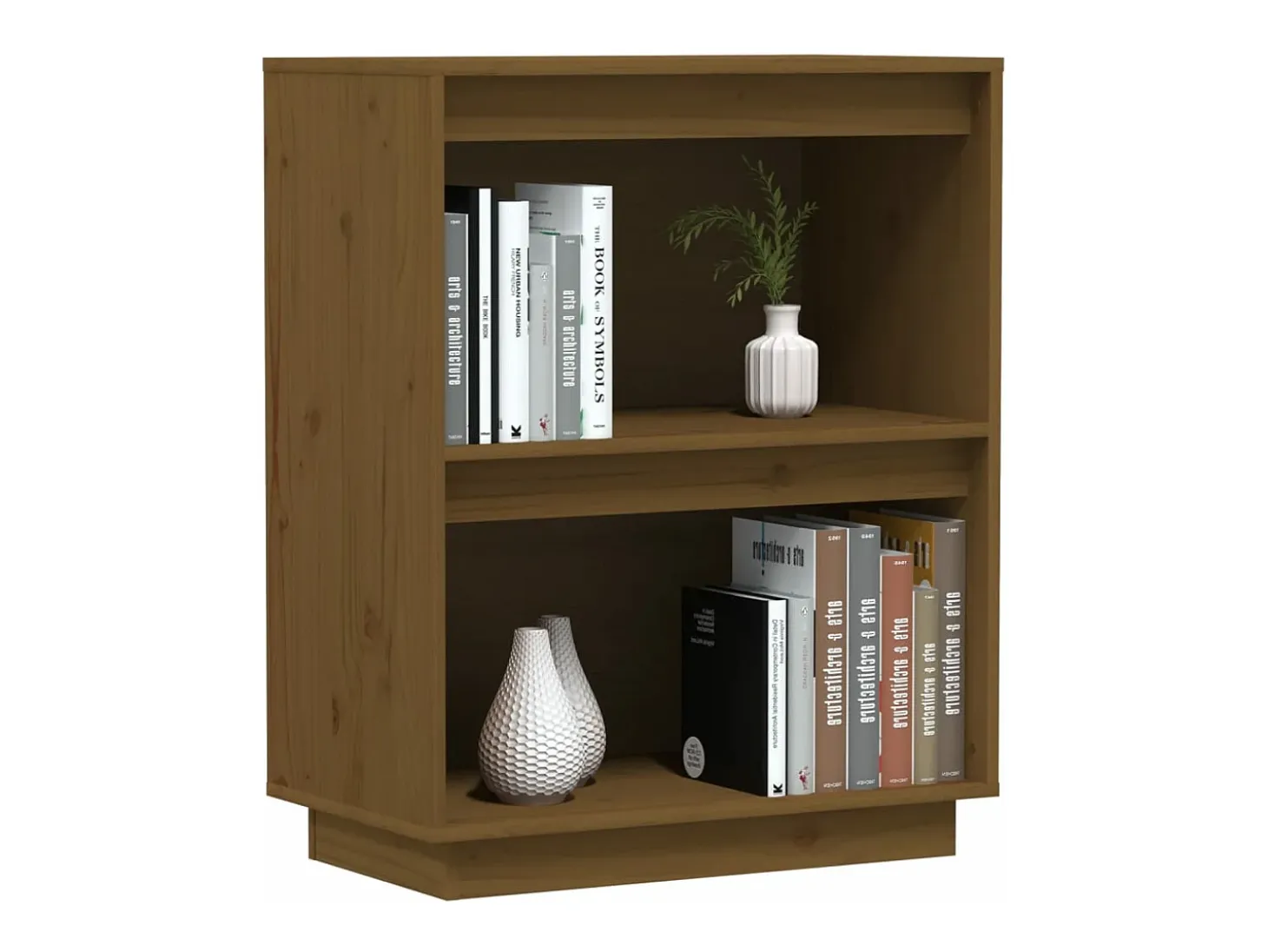 Mesa consola de madera maciza de pino marrón miel 60x34x75 cm
