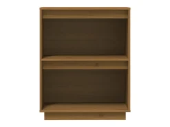 Mesa consola de madera maciza de pino marrón miel 60x34x75 cm