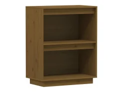 Mesa consola de madera maciza de pino marrón miel 60x34x75 cm